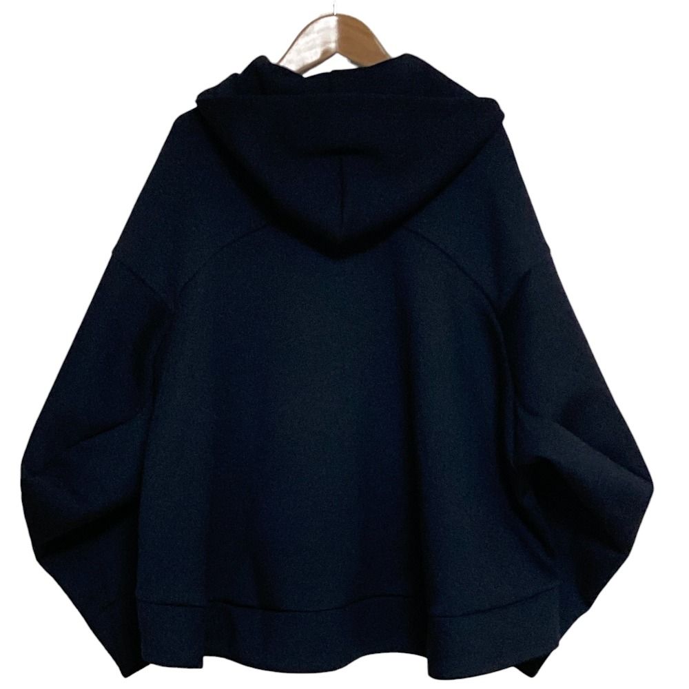 24 AW ENFOLD エンフォルド SOLID HOODIE ジップパーカー -1140 サイズ38 ブラック レディース 古着