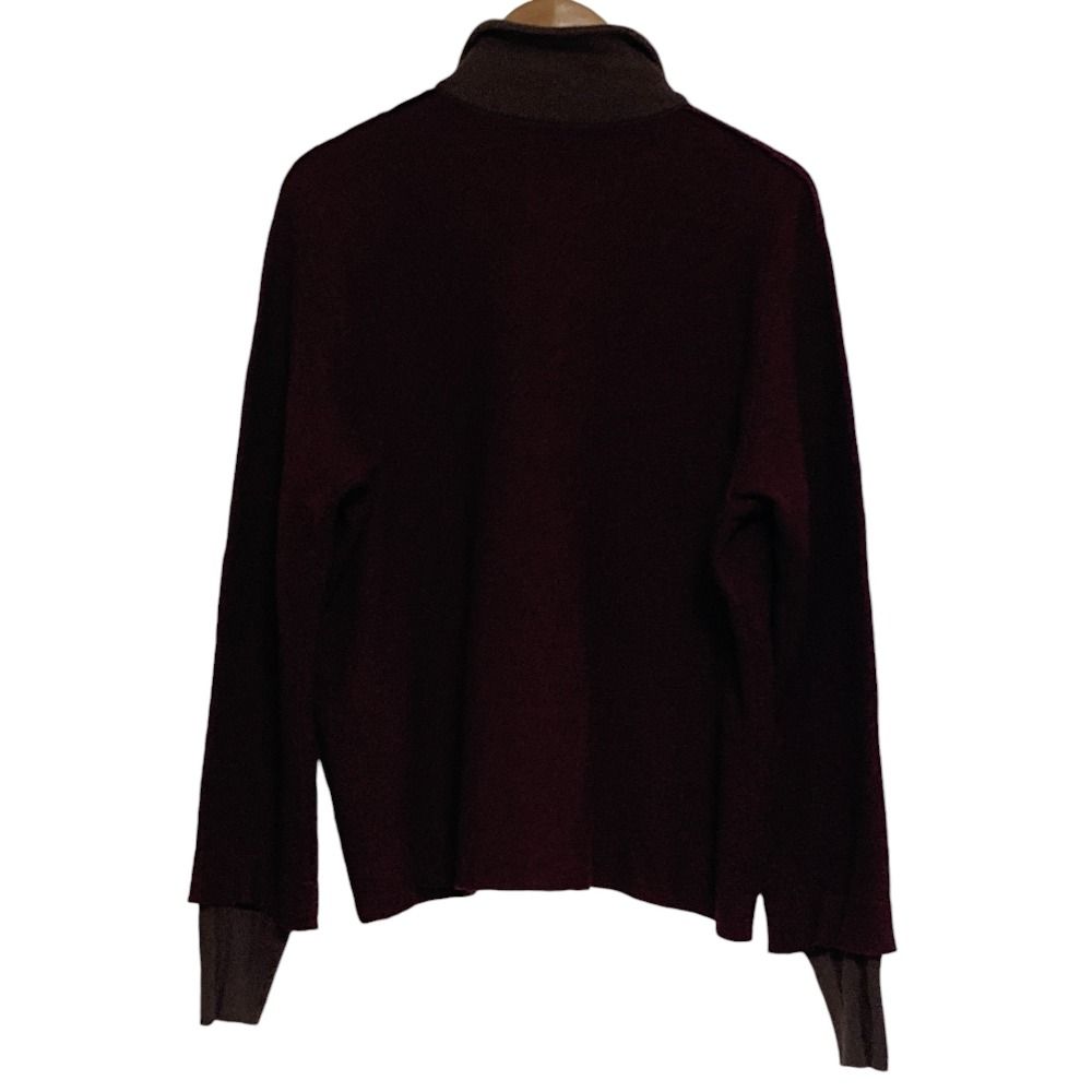 良品 Jurgen Lehl ヨーガンレール ウールニットジャケット M ボルドー