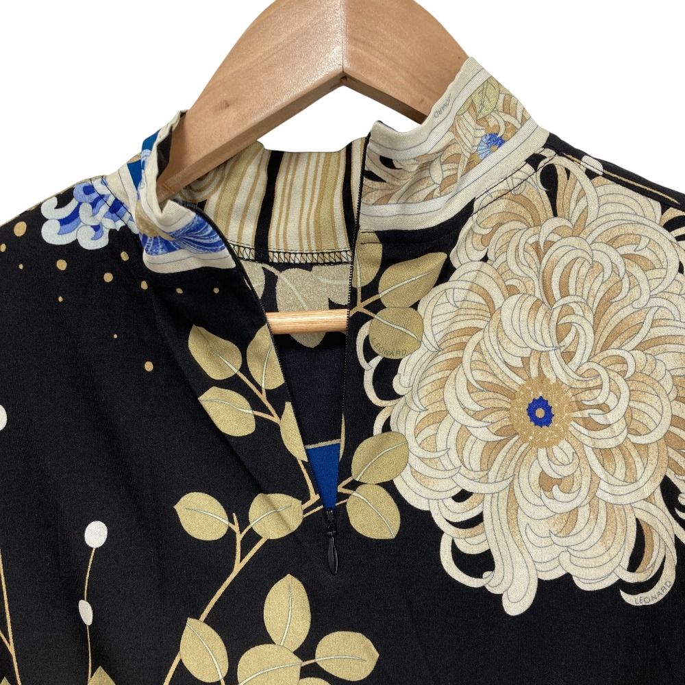 未使用 LEONARD PARIS レオナールパリ シルク ロングスリーブ ブラウス