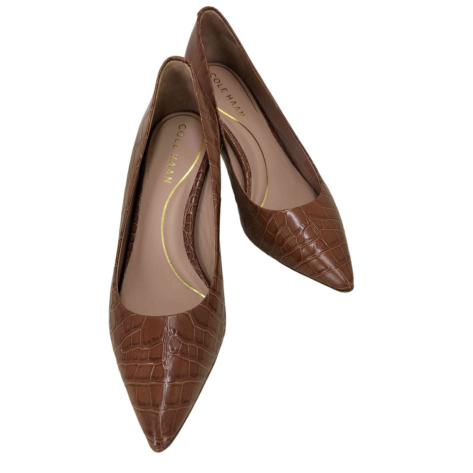 コールハーン COLE HAAN クロコ型押し ヒールパンプス レディース 5 1