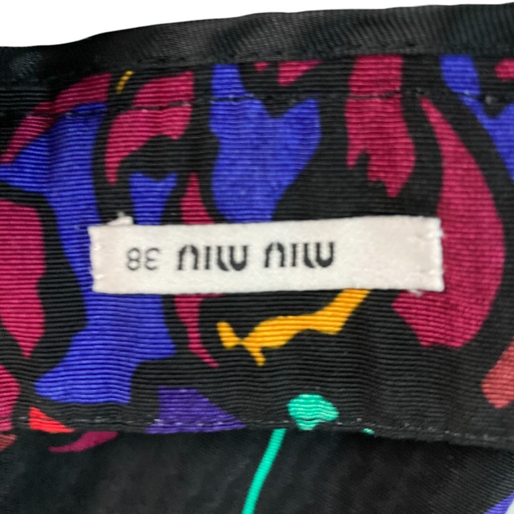 美品 MIU MIU ミュウミュウ フラワープリント フレアスカート サイズ38