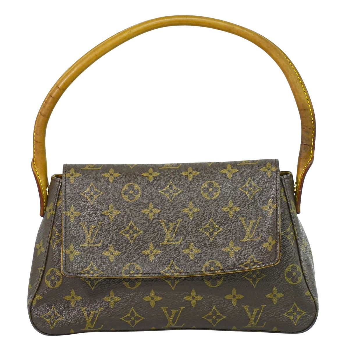 ルイヴィトン LOUIS VUITTON LV ミニ ルーピング モノグラム ショルダーバッグ ハンドバッグ ブラウン M 51147 ビトン バッグ