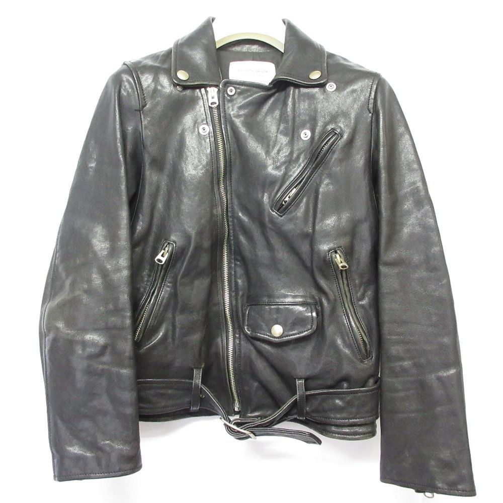beautiful people ライダースジャケット ラムレザー ウール beautiful people ラムレザー ダブルライダースジャケット