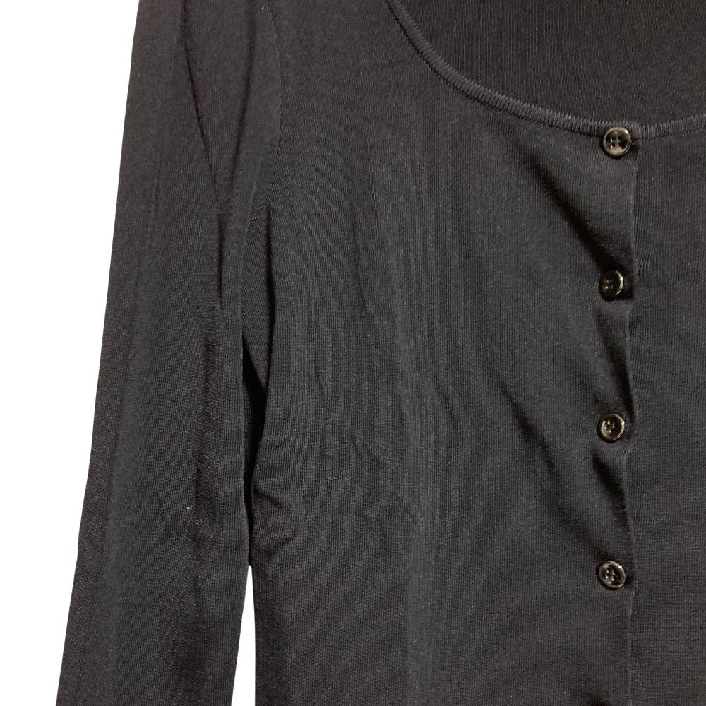 美品 FOXEY フォクシー ストレッチ ラウンドネック カーディガン