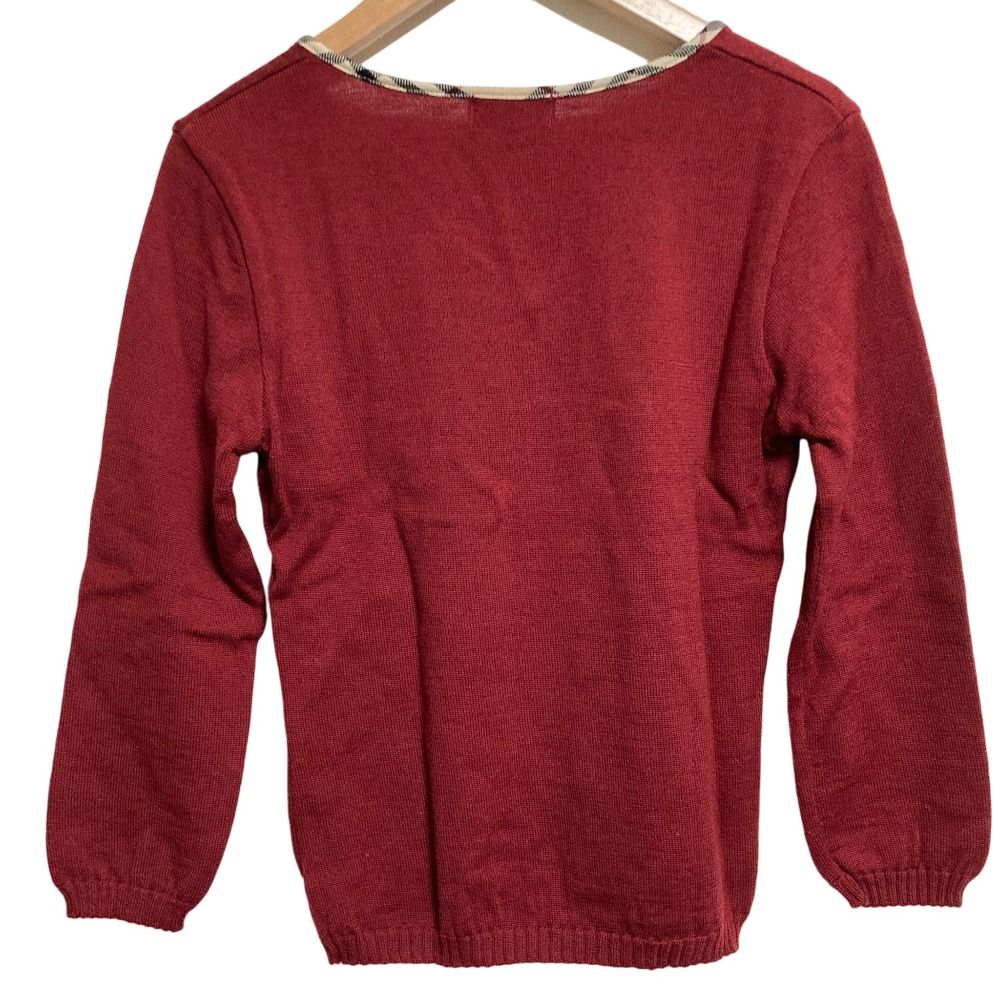 【美品】BURBERRY BLUE LABEL 半袖ニット レッド チェック柄 バーバリーブルーレーベル ノバチェック ニット 半袖 赤 トップス