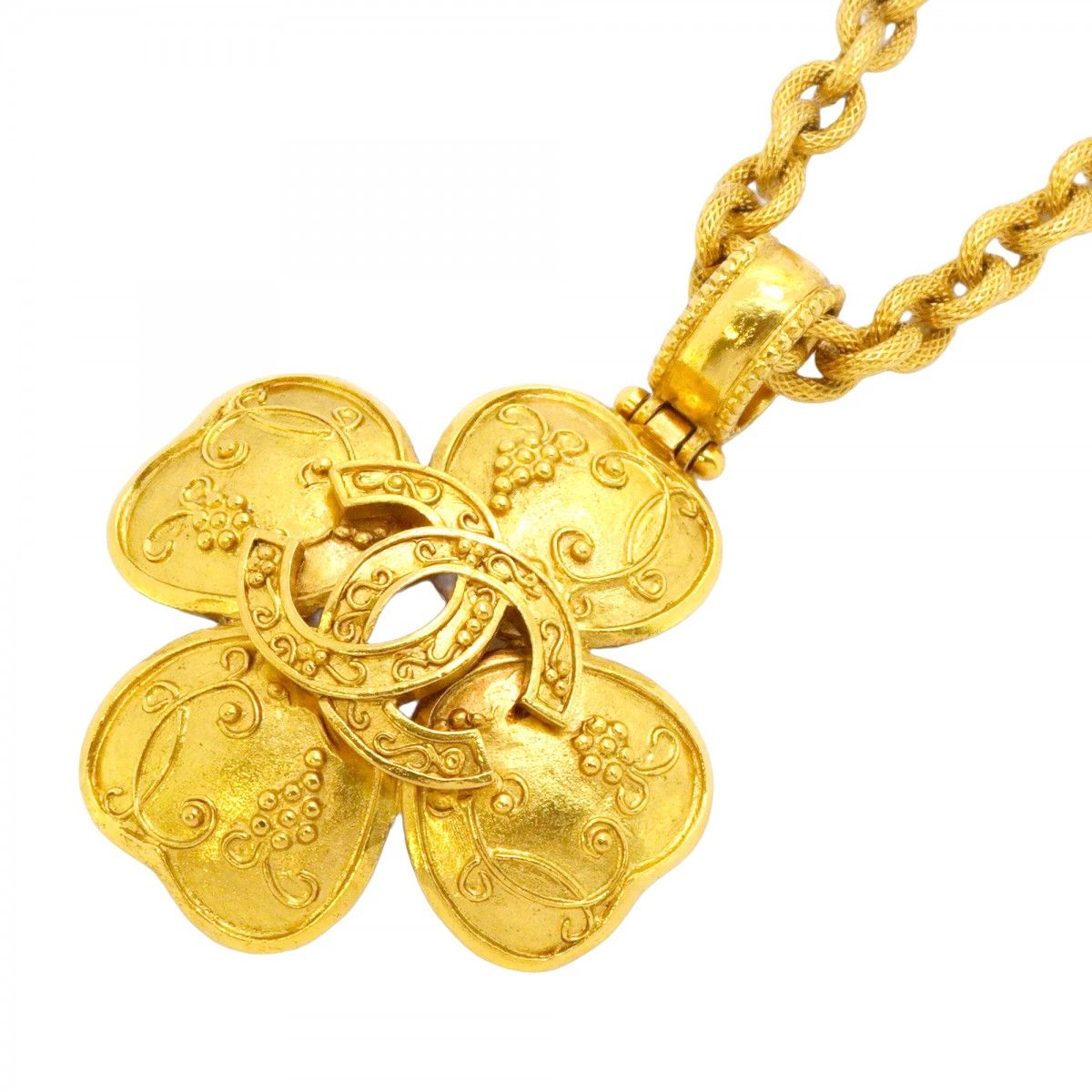 6 jab 0018 シャネル ネックレス ヴィンテージ ココマーク GPメッキ ゴールド レディース
