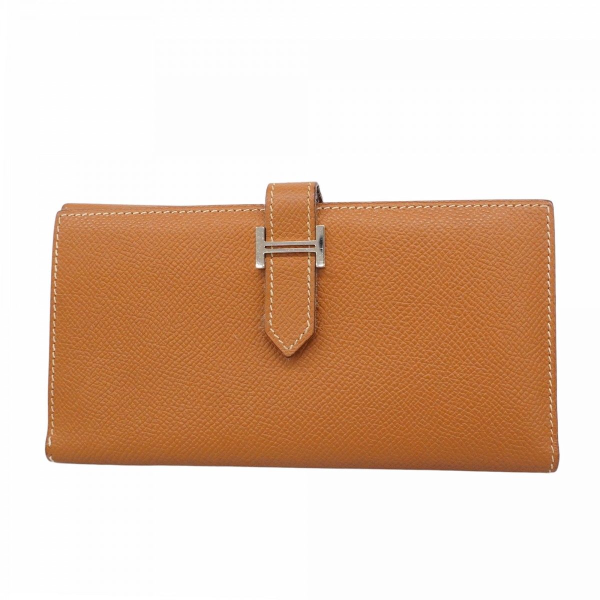 6 ab 1151 エルメス 長財布 ベアンデュプリ ヴォーエプソン ゴールド シルバー金具 □K刻印 メンズ レディース ユニセックス