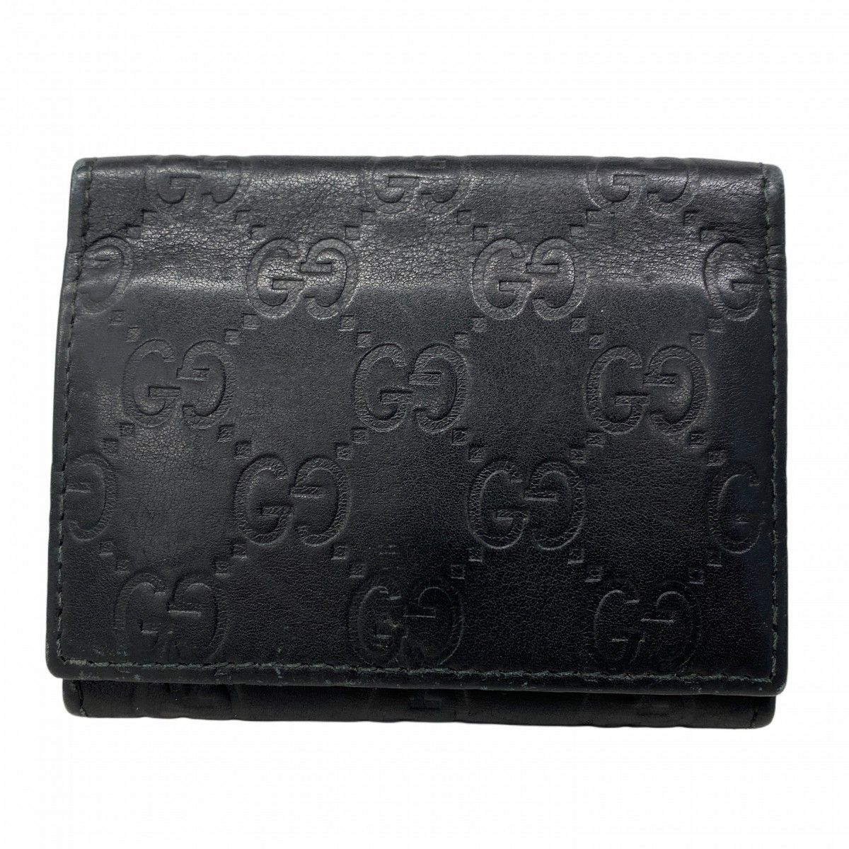 6ab1159】グッチ 名刺入れ グッチシマ 120965 レザー ブラック