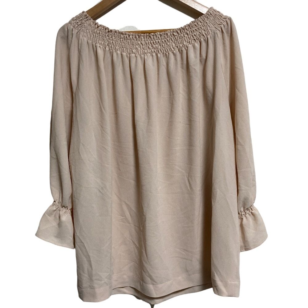 美品 ANAYI アナイ ロングスリーブ ブラウス サイズ38 ピンクベージュ