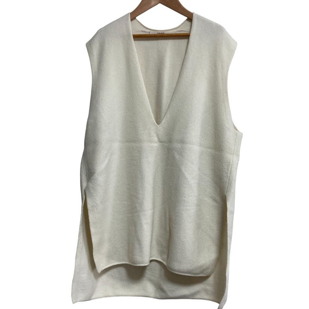 良品 LOHEN ローヘン Vネックニットベスト サイズF ホワイト