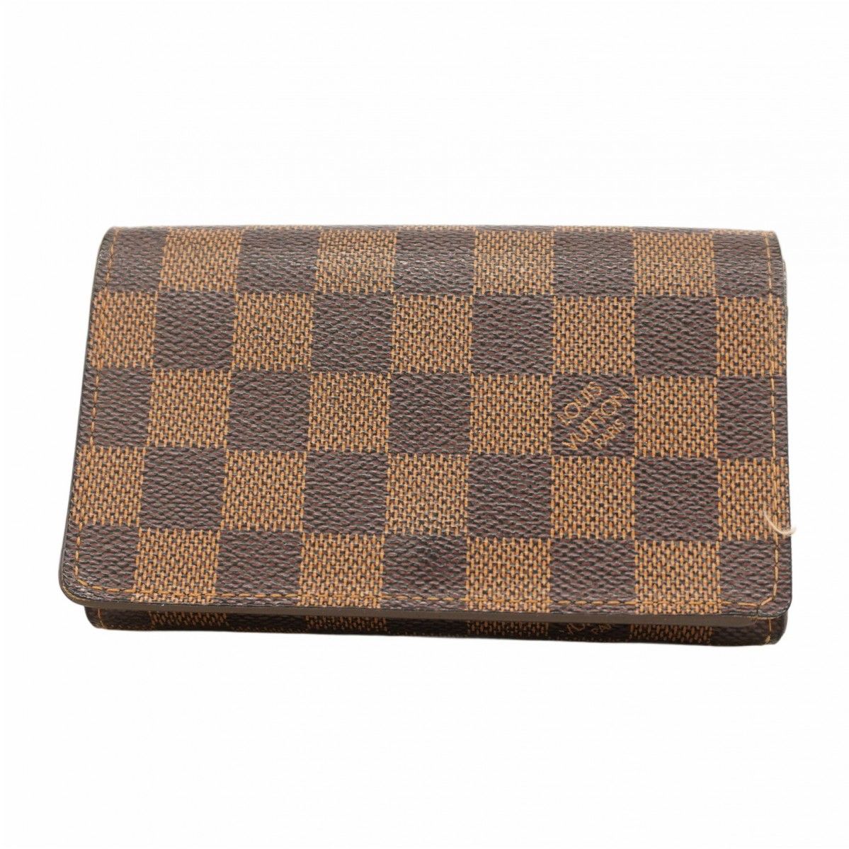 6 ab 1363-k ルイヴィトン 財布 ダミエ ポルトフォイユトレゾール N 61736 エベヌ メンズ レディース ユニセックス