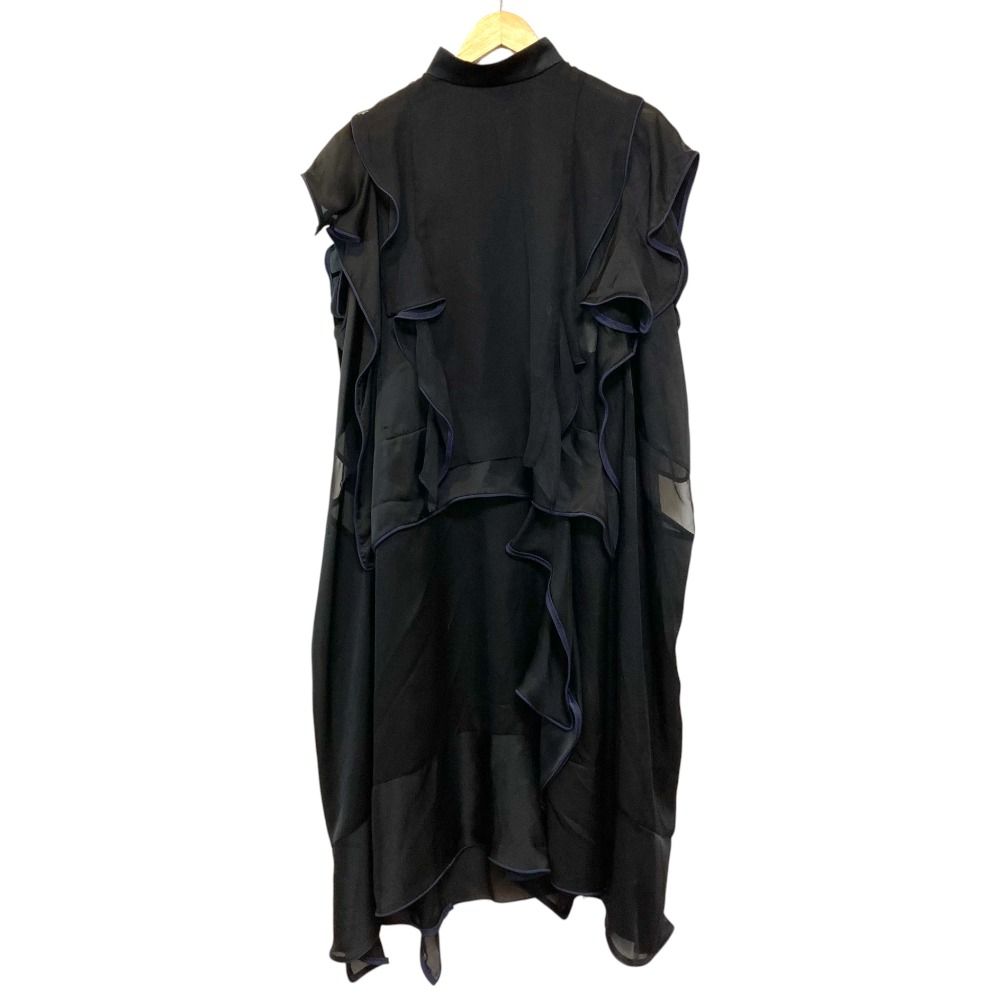 美品 sacai サカイ シアーフリルロングドレス ワンピース サイズ1