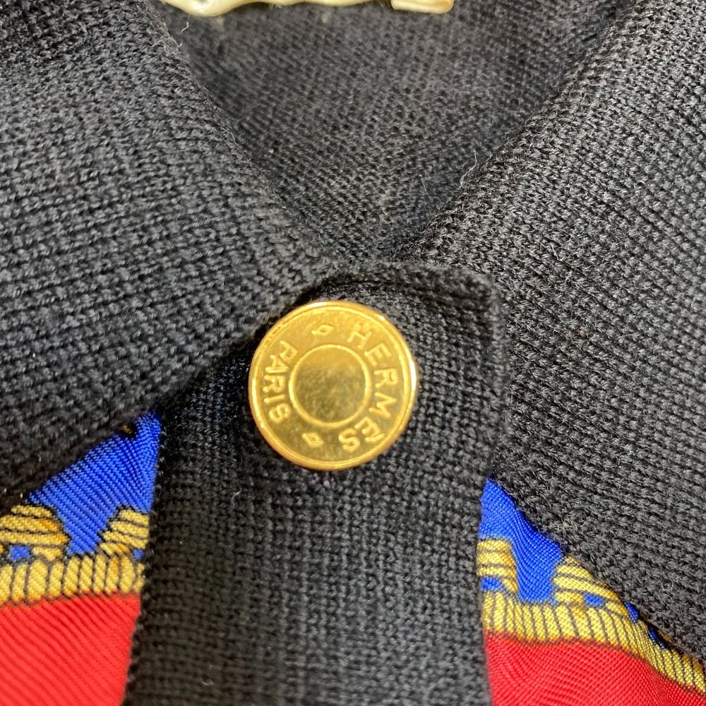 美品 HERMES エルメス ヴィンテージ ツイルレーヌ セリエボタン ニット