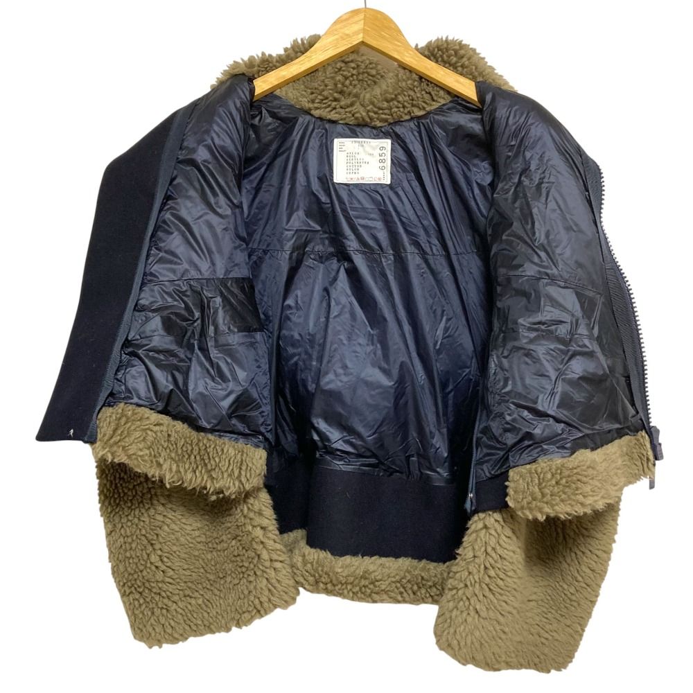 美品 sacai サカイ Faux Shearling Padded ブルゾン 23-06859 サイズ1
