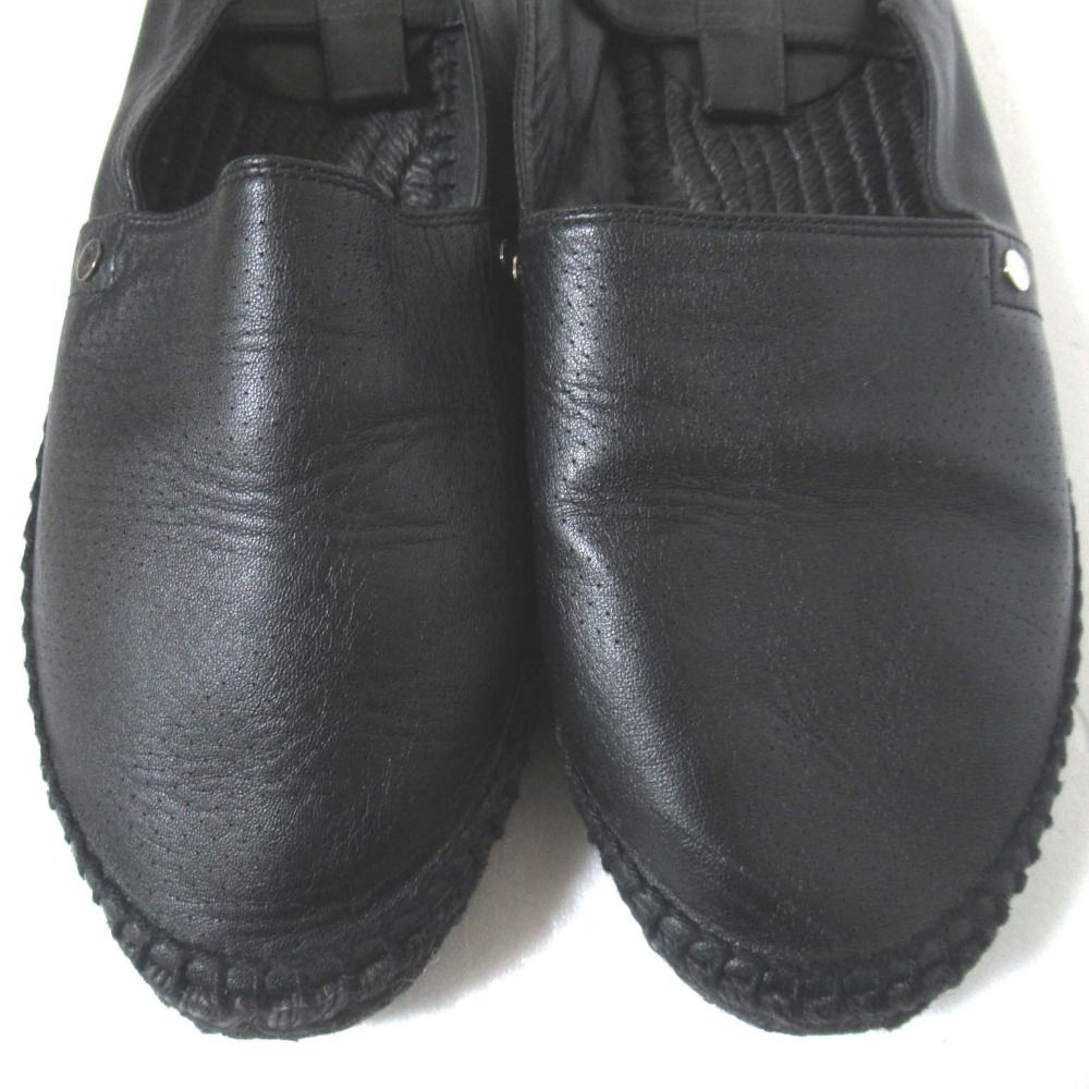  HERMES エルメス エスパドリーユ シューズ バブーシュ サイズ41 26 cm相当 ブラック メンズ 古着 スリッポン 靴