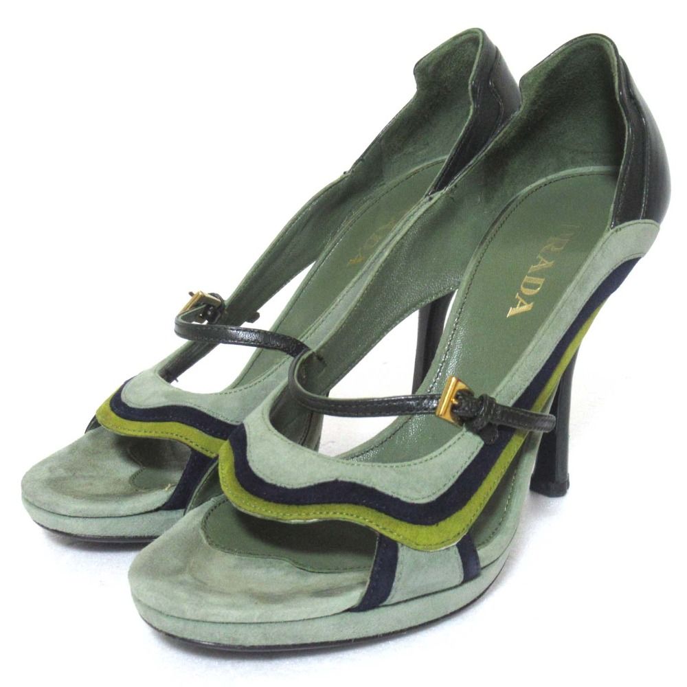 美品 PRADA プラダ フェアリーコレクション オープントゥ ハイヒール