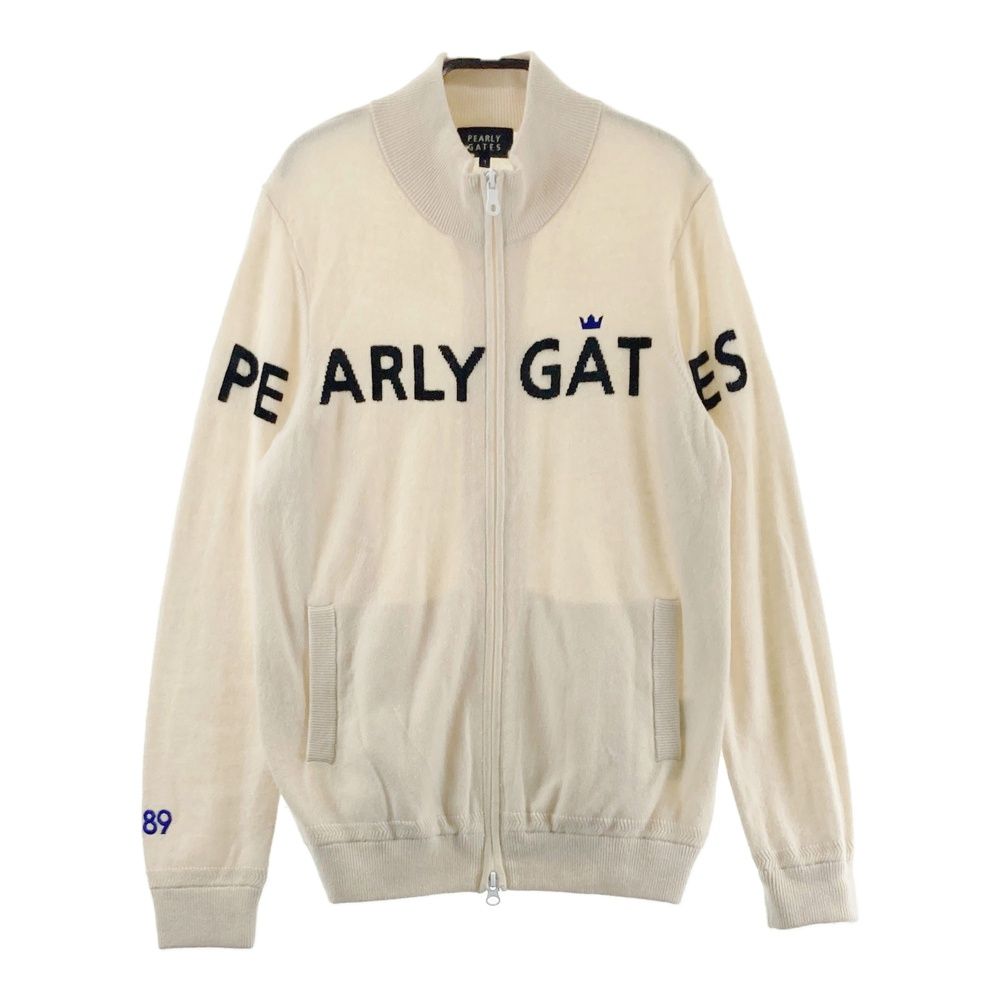 サイズ 1 PEARLY GATES パーリーゲイツ カシミヤ ニット ジップジャケット ベージュ系 ゴルフウェア レディース ストスト