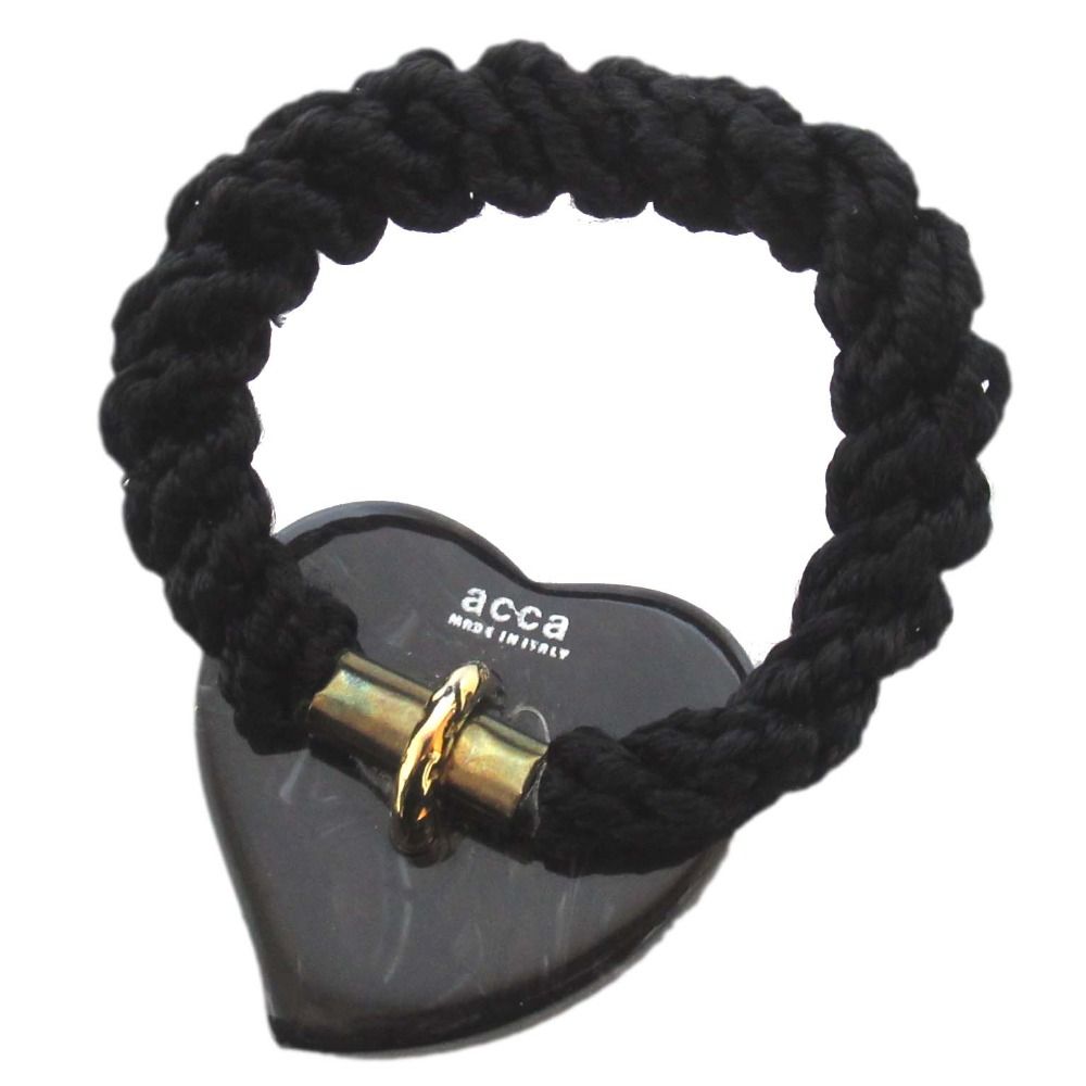 美品 acca アッカ ハート ヘアゴム ヘアアクセサリー ブラック