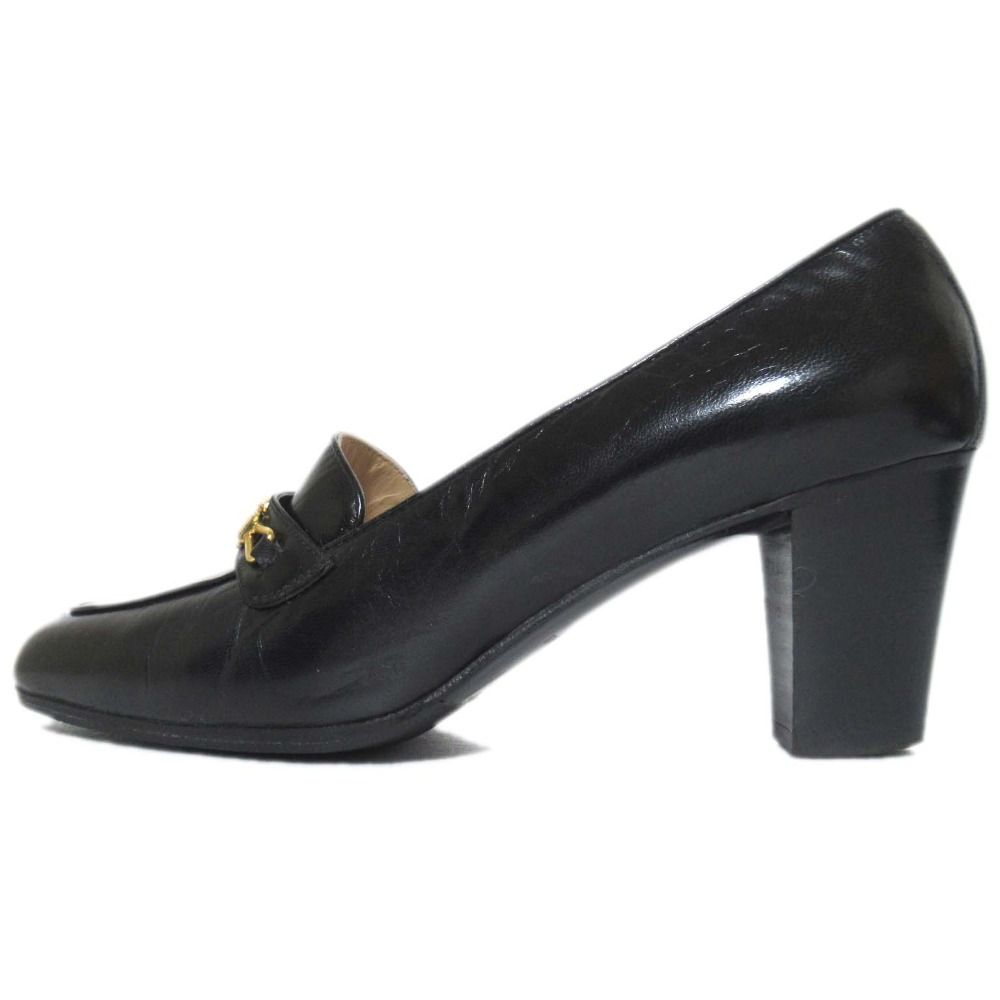 美品 CELINE セリーヌ ヴィンテージ ホースビット金具 レザー パンプス