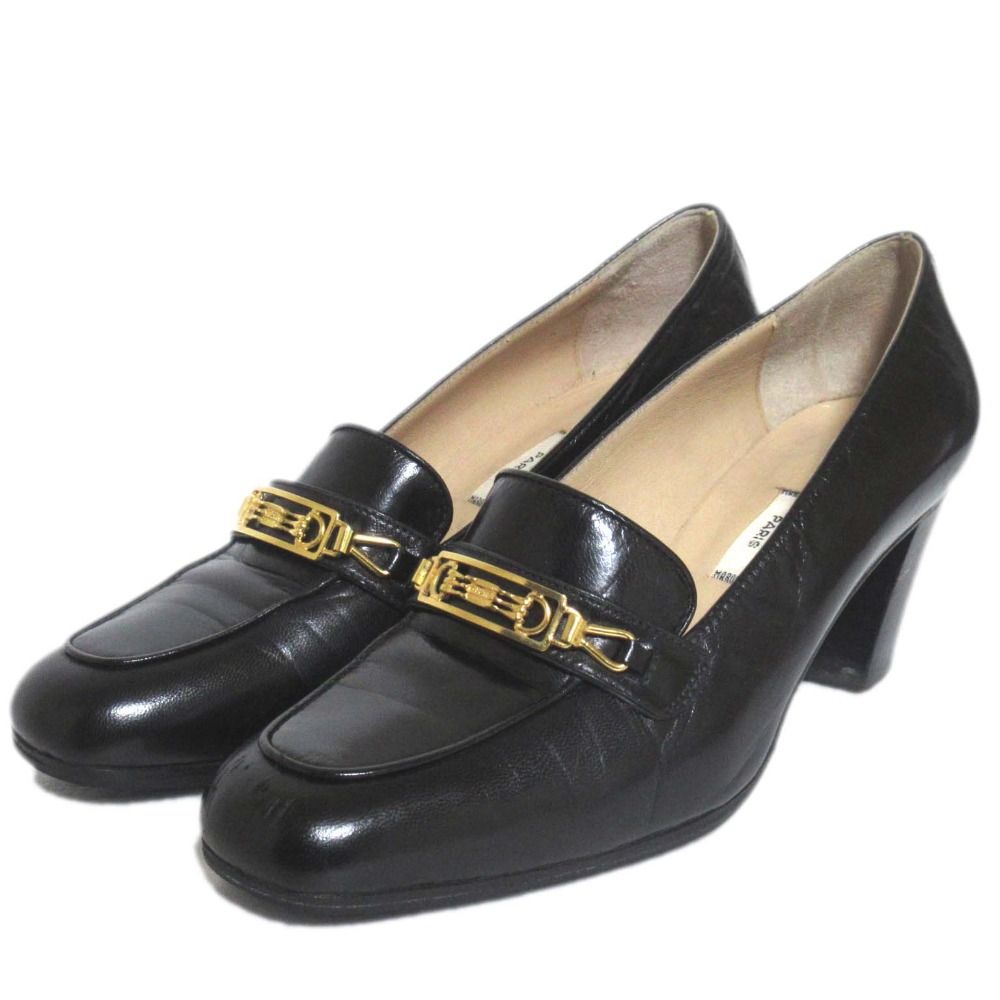 美品 CELINE セリーヌ ヴィンテージ ホースビット金具 レザー パンプス