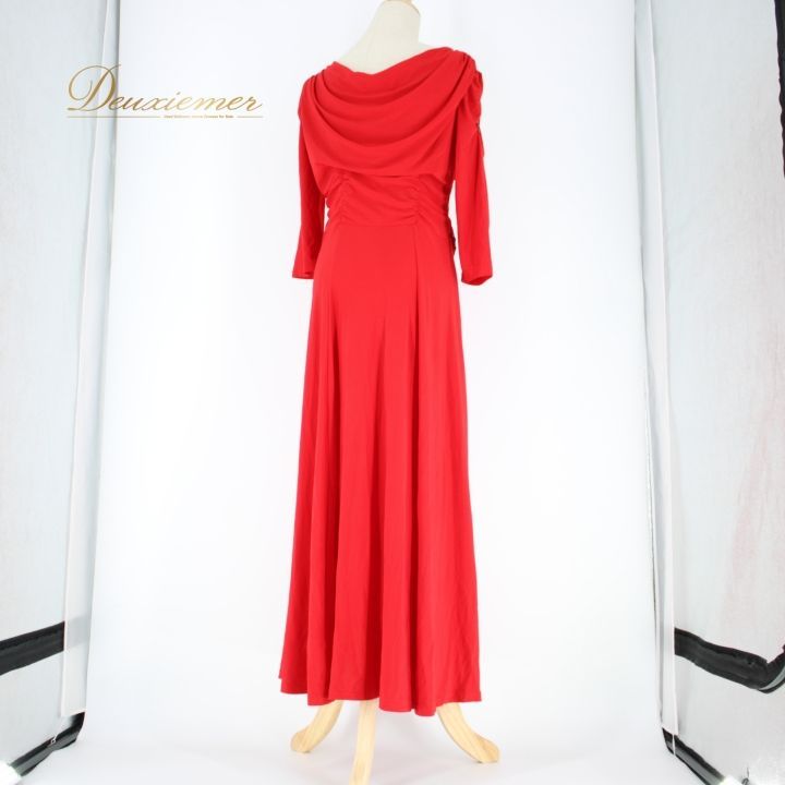 【社交ダンス衣装】レッド ICHIOKU ワンピース ドレス ワイン 赤 無地 社交ダンス衣装】レッド ICHIOKU ワンピース ドレス ワイン 赤 無地