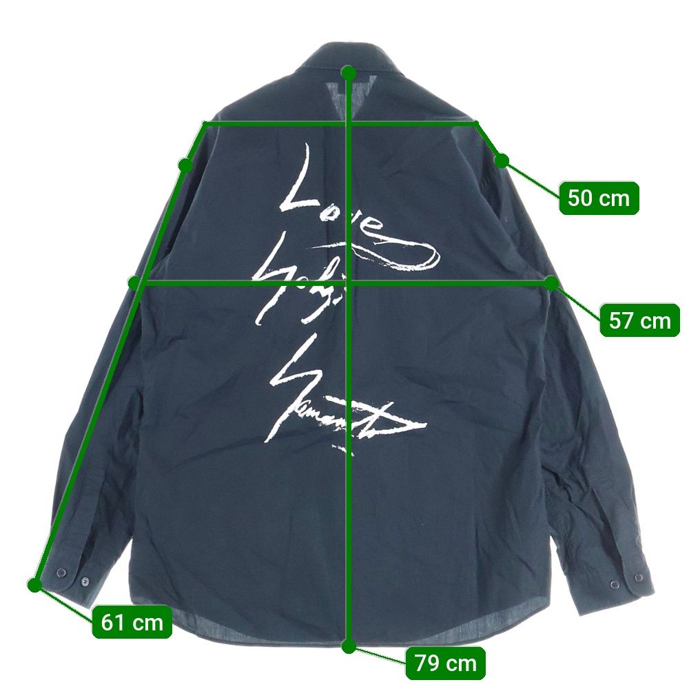 Y-3 (ワイスリー) YOHJI SHIRT バックプリント コットン ヨウジ 長袖
