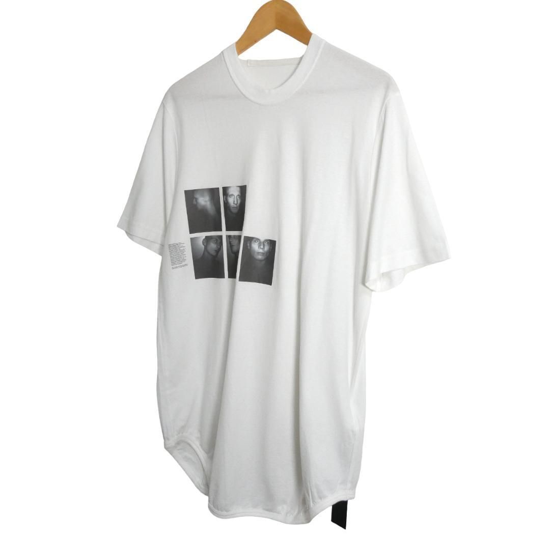  JULIUS ユリウス サイズ2 コットン プリント クルーネック ラウンド 半袖 Tシャツ カットソー 白 ホワイト メンズ Tシャツ トップス