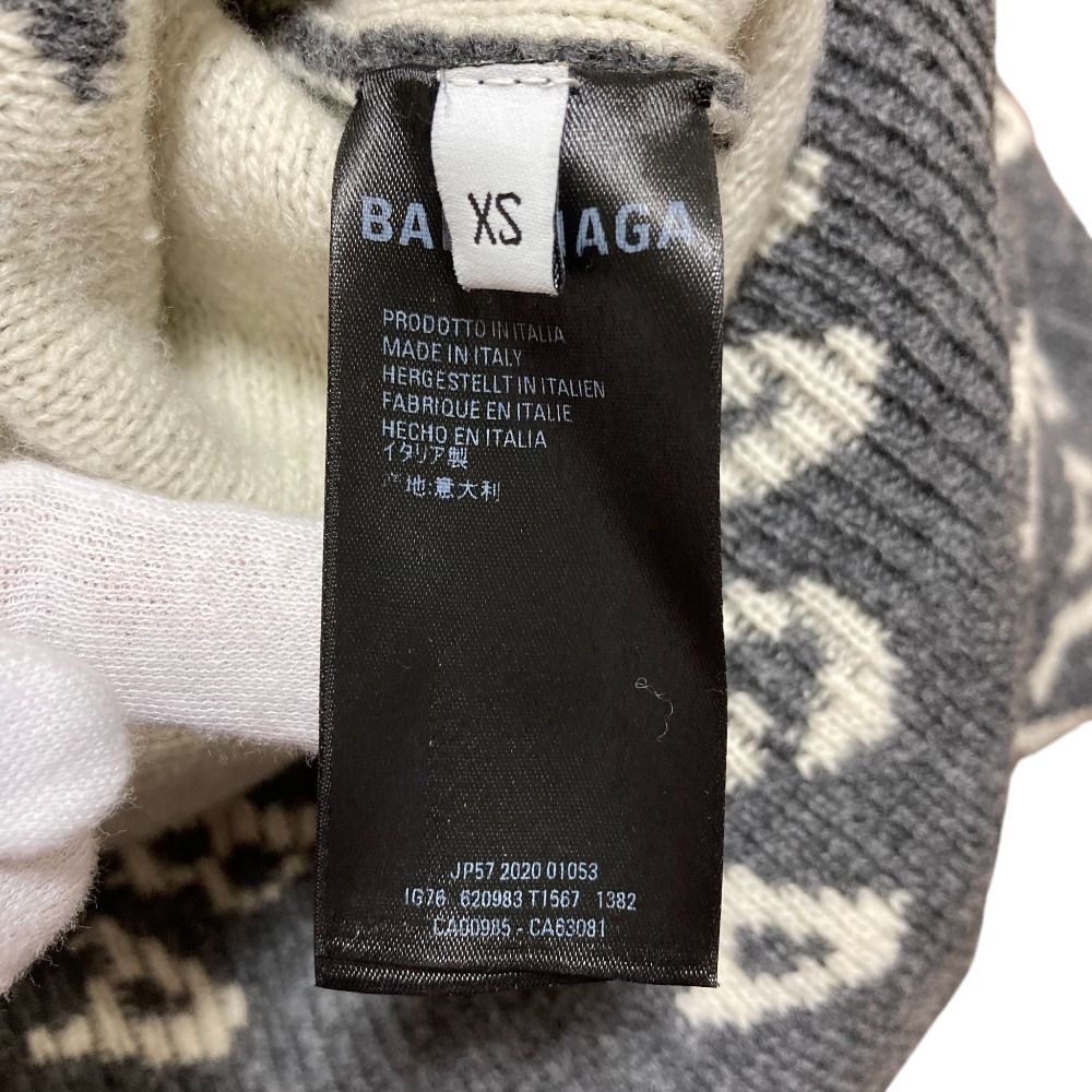 美品 BALENCIAGA バレンシアガ Logo Knit Sweater ロゴニットセーター