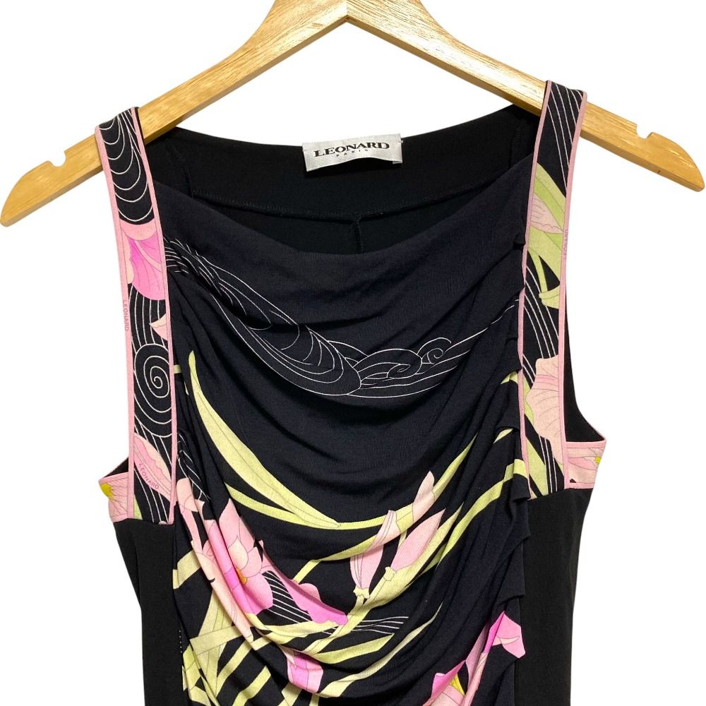 LEONARD フラワープリント ノースリーブベスト　レオナール LEONARD フラワープリント ノースリーブベスト レオナール Leonard