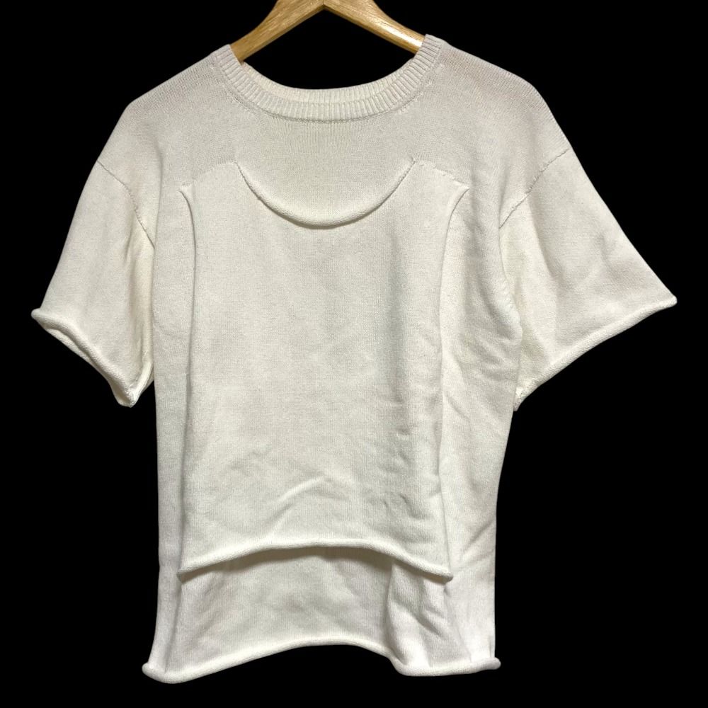 25 SS ISSEY MIYAKE イッセイミヤケ WEAR AND WORN ニットトップ サイズ2 ホワイト レディース 古着