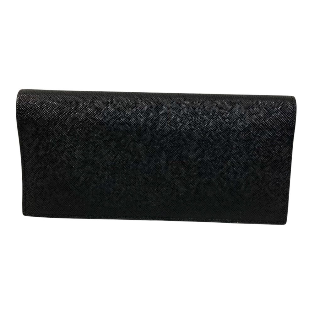 PRADA プラダ サフィアーノレザー ロングウォレット 2 MV 836 ブラック メンズ レディース 古着