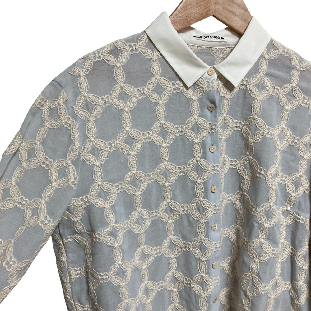 美品 23AW mina perhonen ミナペルホネン hanaha シャツ ブラウス 