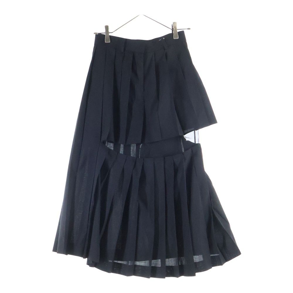 Sacai (サカイ) 22AW SUITING×CHIFFON LAYERED PLEATS SKIRT スー