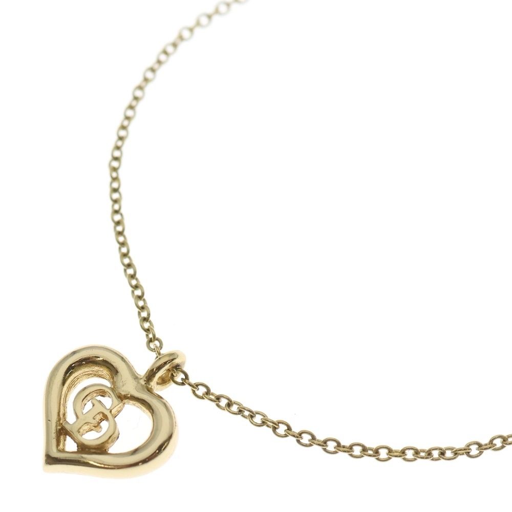 Christian Dior クリスチャンディオール CDロゴ ハートネックレス ペンダント チェーン ゴールド GP
