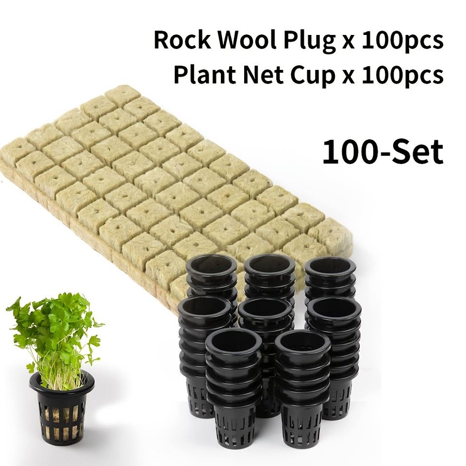 手軽に水耕栽培】ロックウール栽培キット 50/100個セット｜根の発育
