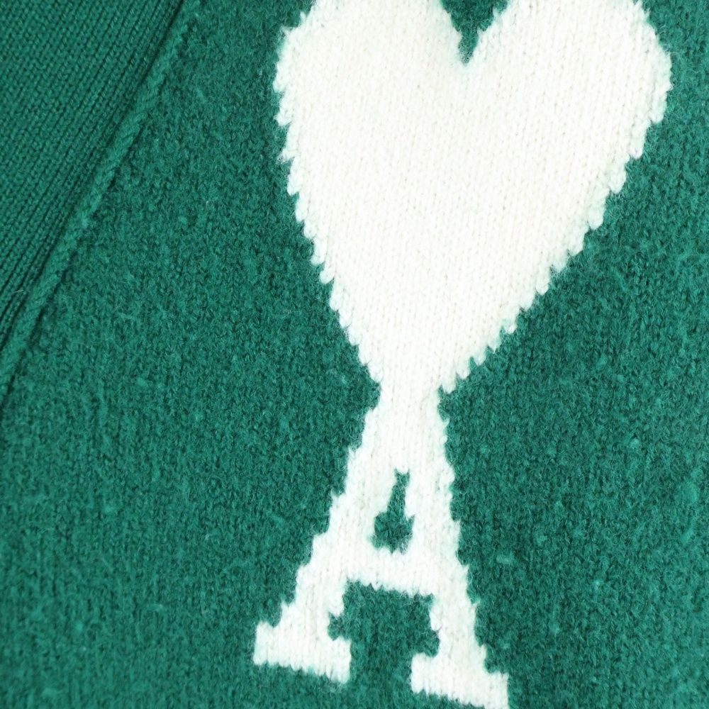 ami (アミ) Heart Wool V-Neck Cardigan ハートロゴ ニット