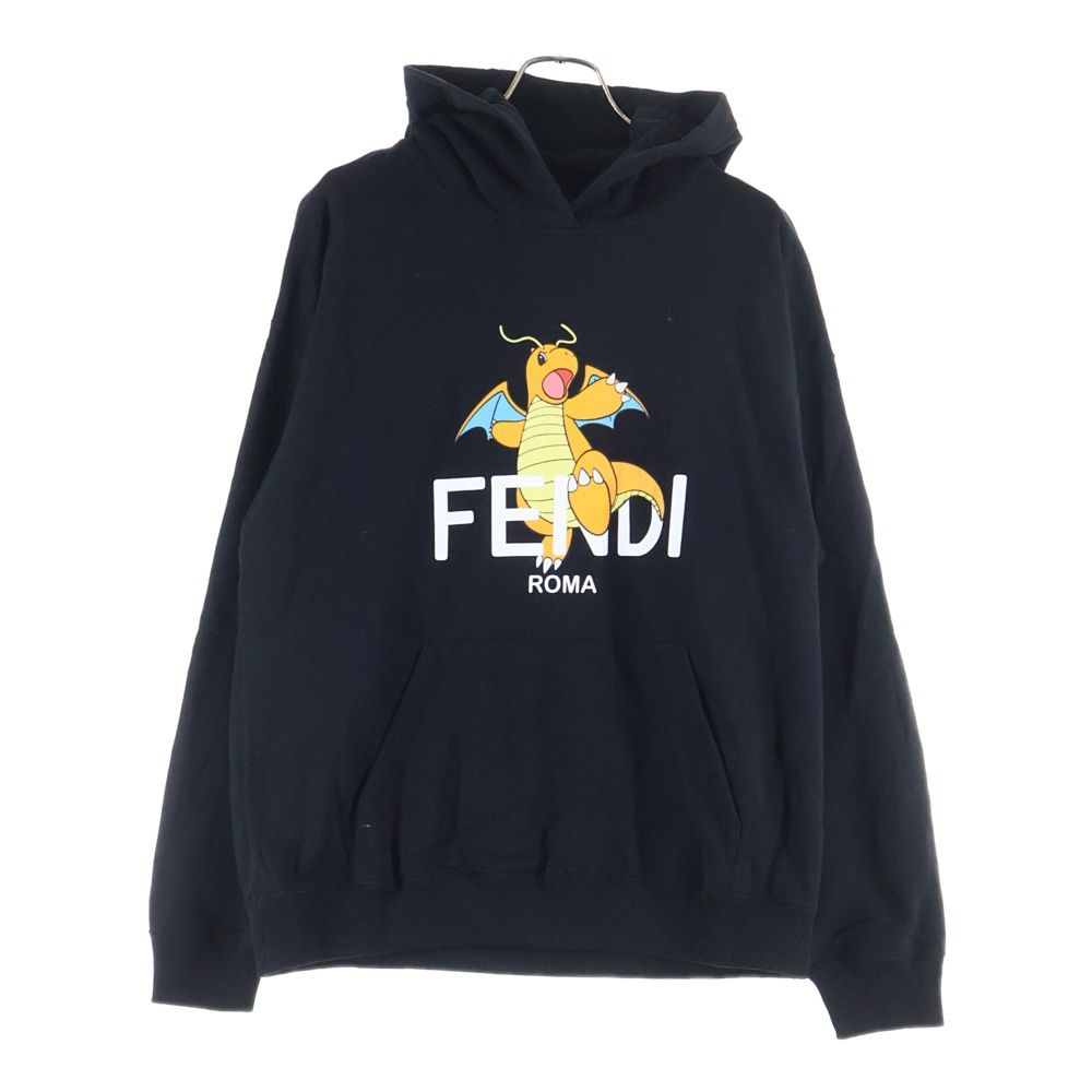 FENDI フェンディ 24 SS × ×POKEMON HOODIE フラグメント ポケモン カイリュー フーディー プルオーバースウェットパーカー ブラック FY 1143 AQJK