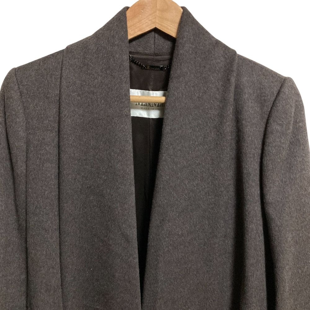 美品 Max Mara マックスマーラ キャメル アンゴラ ウール ベルテッド  