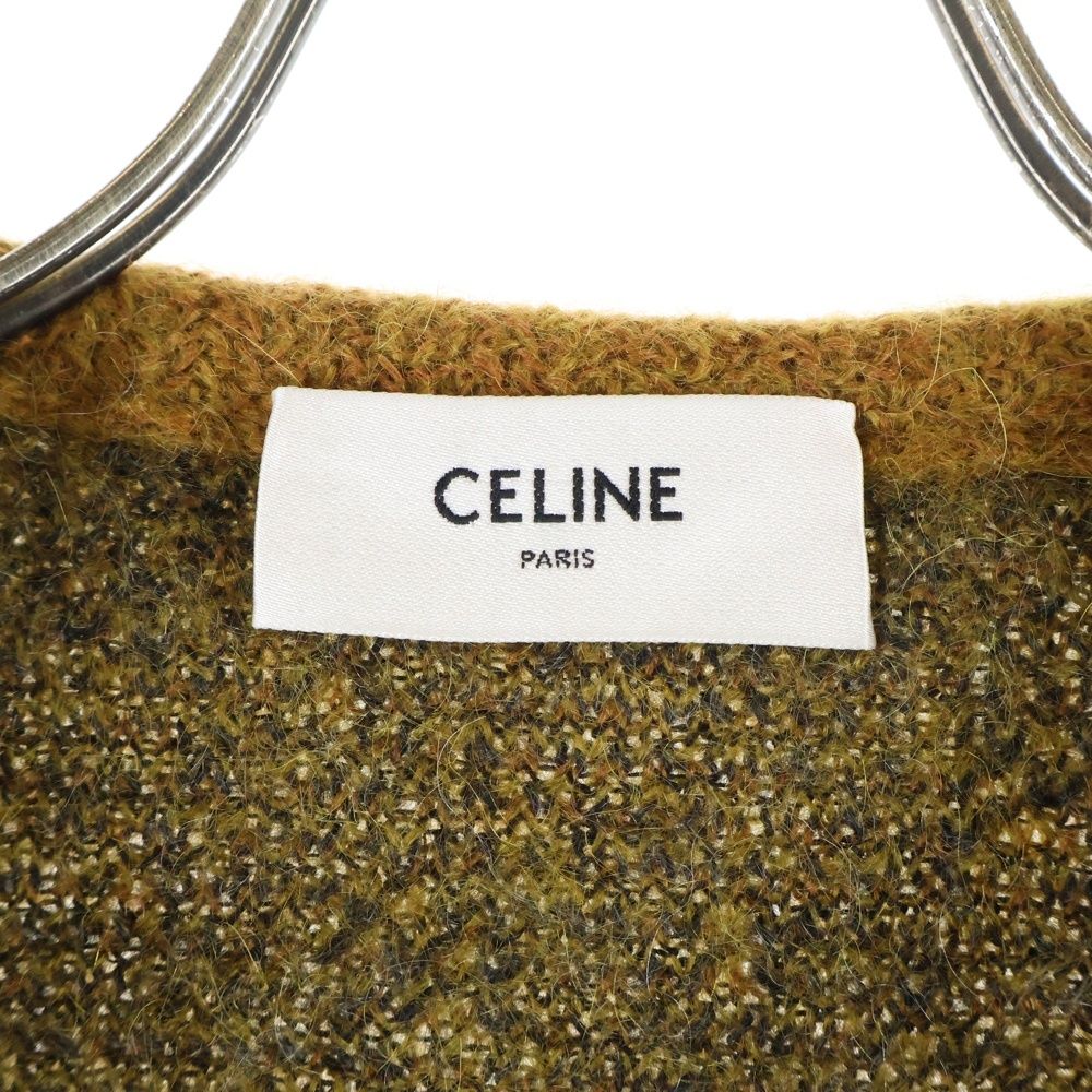 CELINE (セリーヌ) CARDIGAN JACKET アーガイル柄 ブラッシュドモヘア