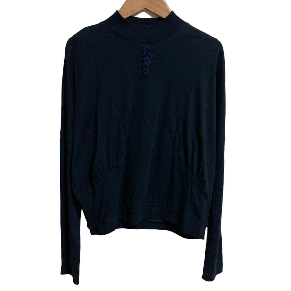 24 AW mina perhonen ミナペルホネン painter s palette モックネック カットソー サイズ36 ネイビー レディース 古着