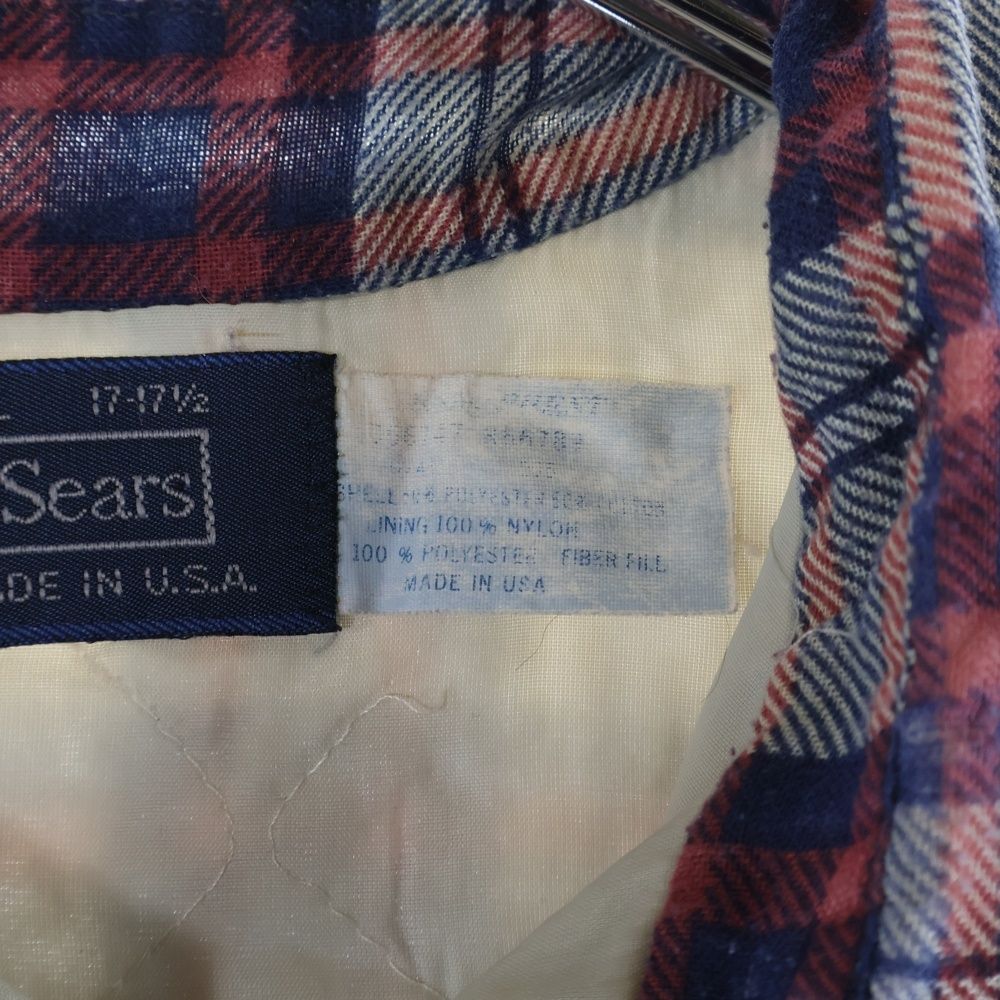 未使用 L 70s Sears USA 綿ポリ 長袖チェックシャツ コットンポリ 未使用 L 70s Sears USA 綿ポリ 長袖チェックシャツ コットンポリ