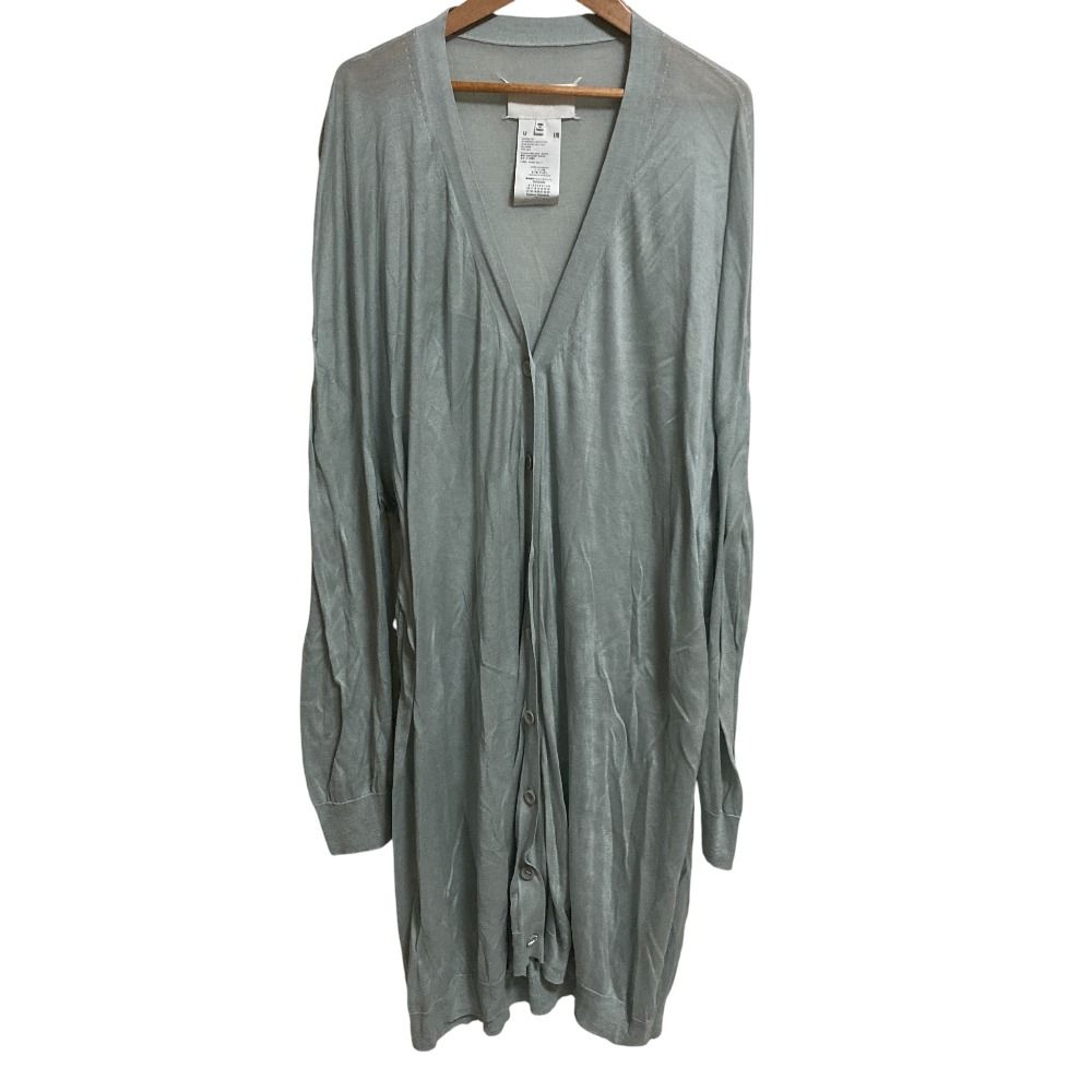 【中古】メゾンマルジェラ Maison Margiela オーバーサイズ ロング カーディガン ニット S アイボリー 白 S51HA0901 美品 Maison Margiela メゾンマルジェラ 白タグ シルクニット ロング