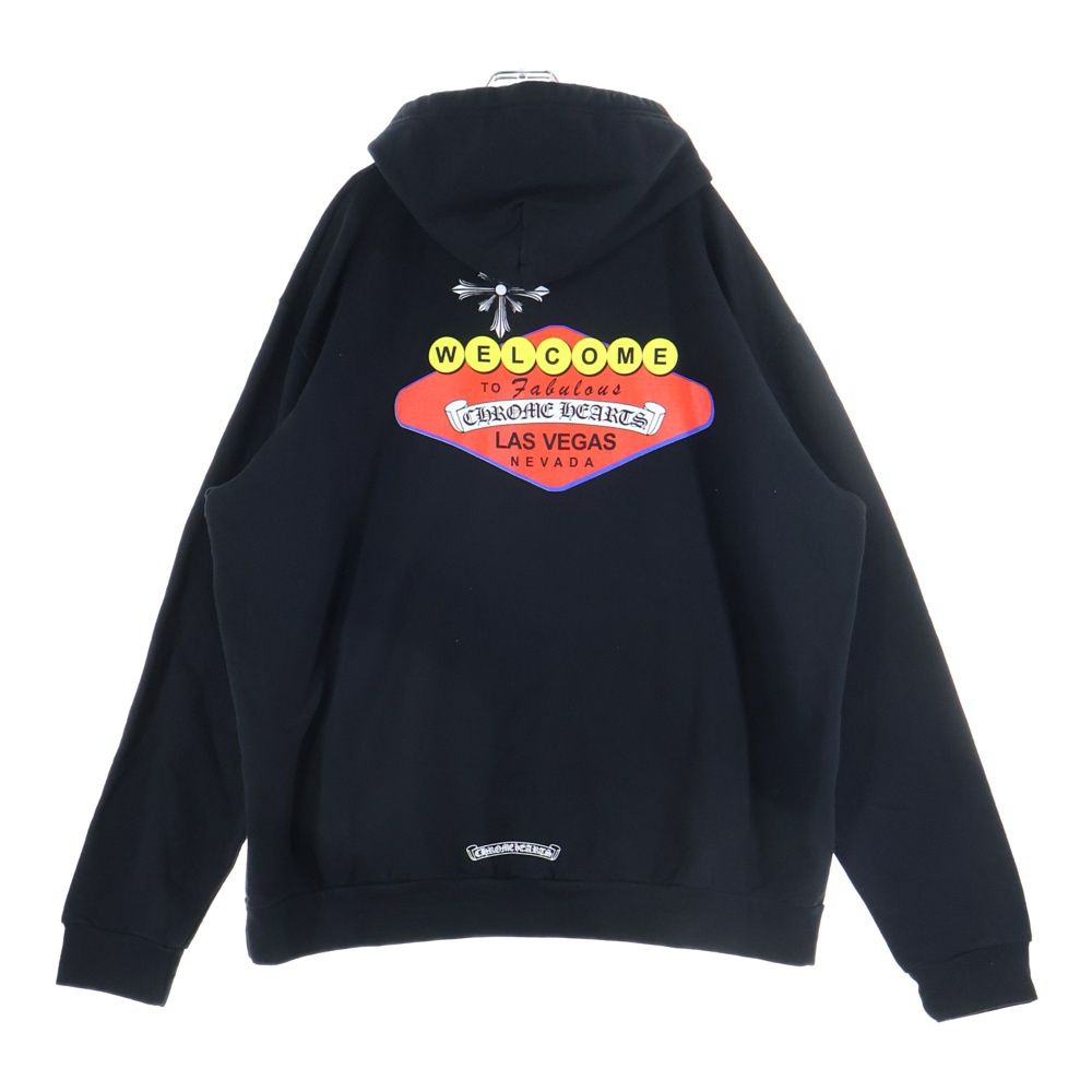CHROME HEARTS クロムハーツ PULLOVER HOODIE ラスベガス ウェルカムアーチロゴプルオーバースウェットパーカー フーディ ブラック