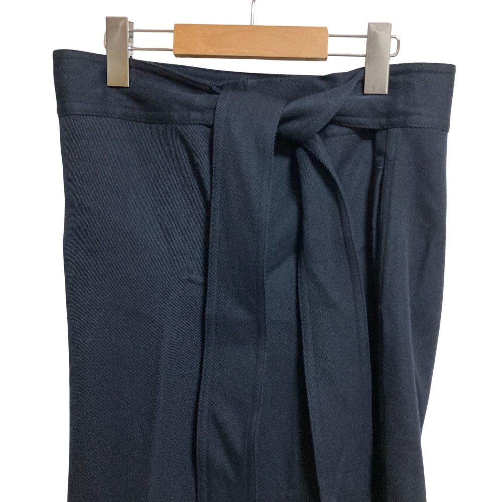 Drawer ドゥロワー ウールガルゼ ベルトパンツ サイズ36 ブラック レディース 古着