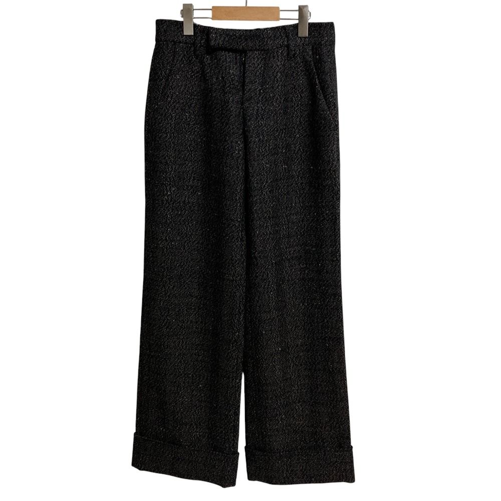MARNI マルニ カシミヤ ツイードワイドパンツ サイズ38 ネイビー レディース 古着