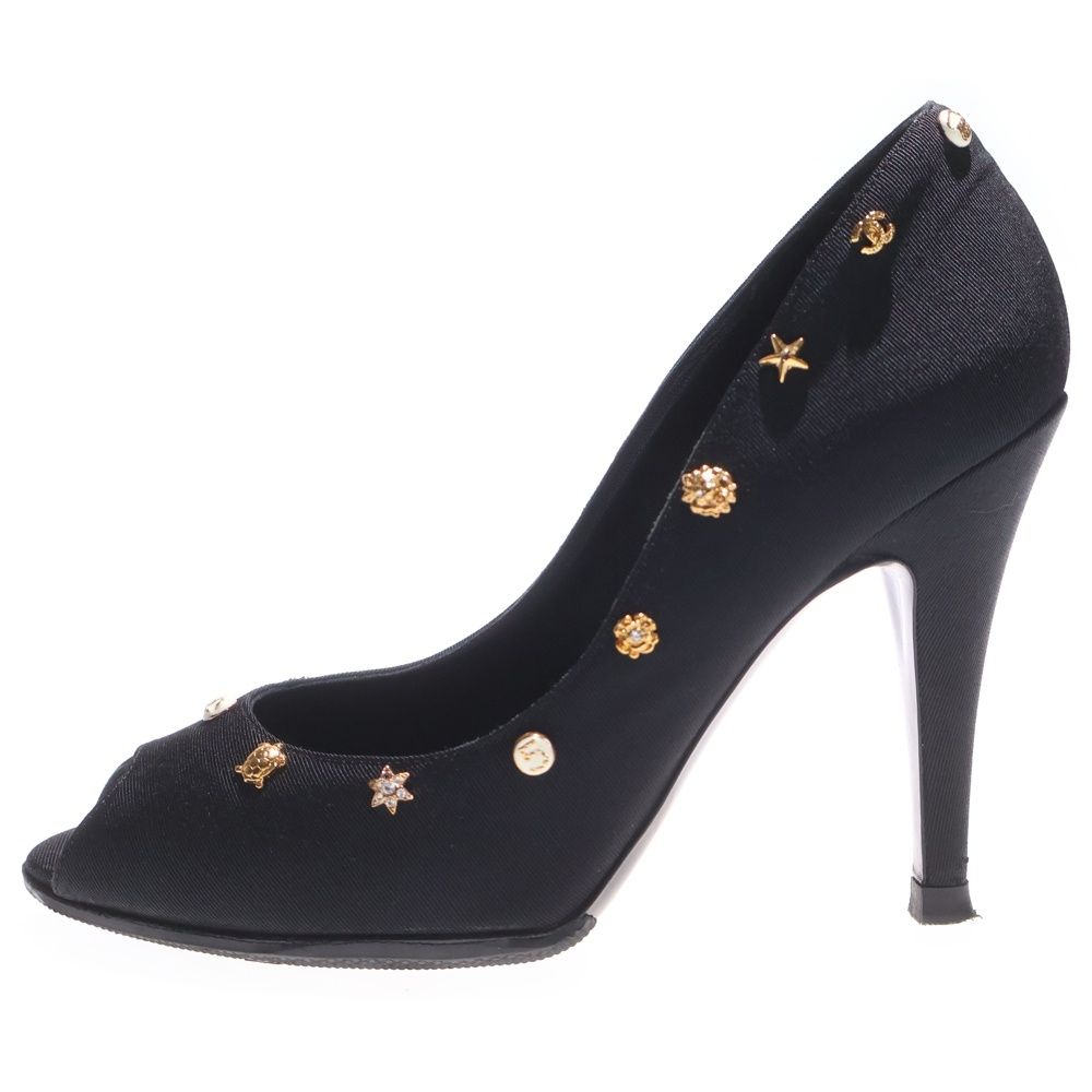 CHANEL シャネル スタッズデザイン ハイヒール レディース ブラック