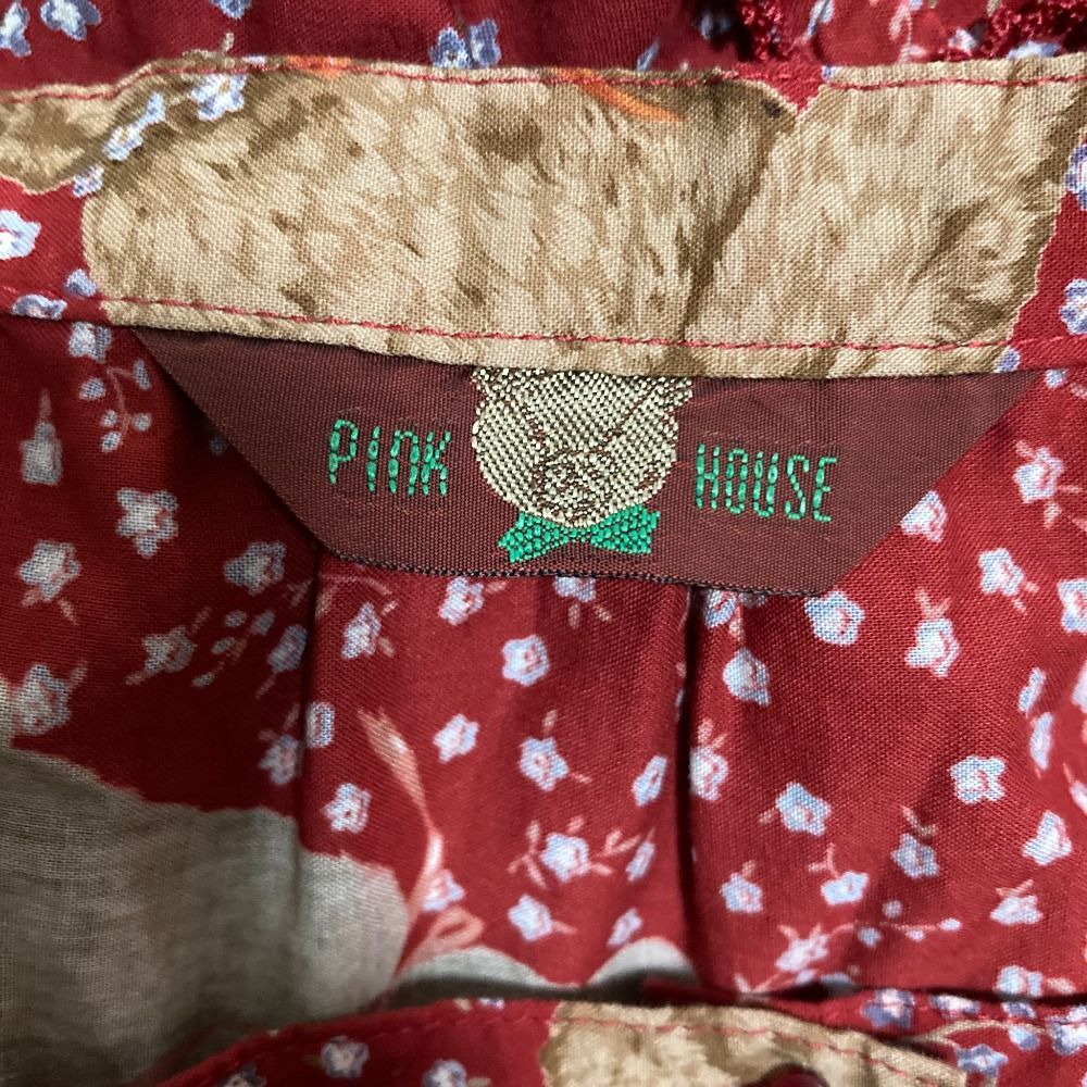 美品 PINK HOUSE ピンクハウス テディベアプリント ロングスカート  