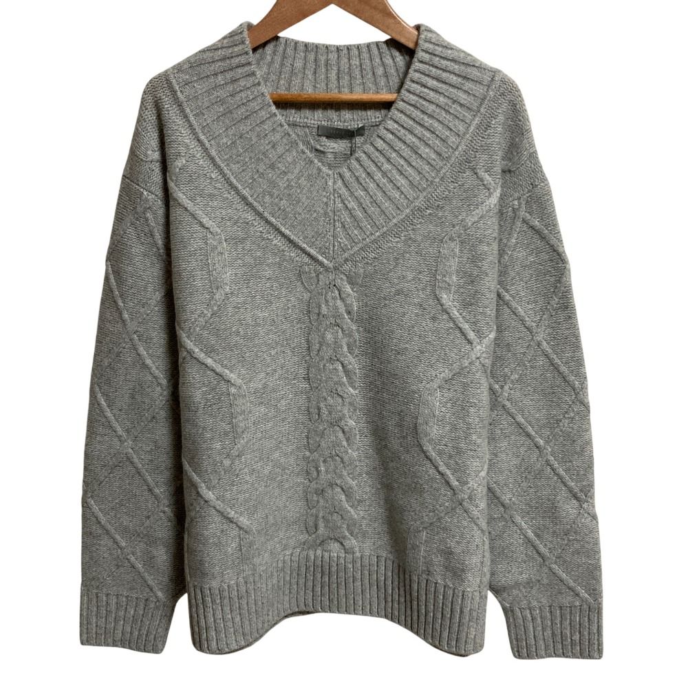 ♥ 24 AW Theory luxe セオリーリュクス MORBI HARL カシミヤブレンド ニットセーター サイズ38 グレー レディース 古着