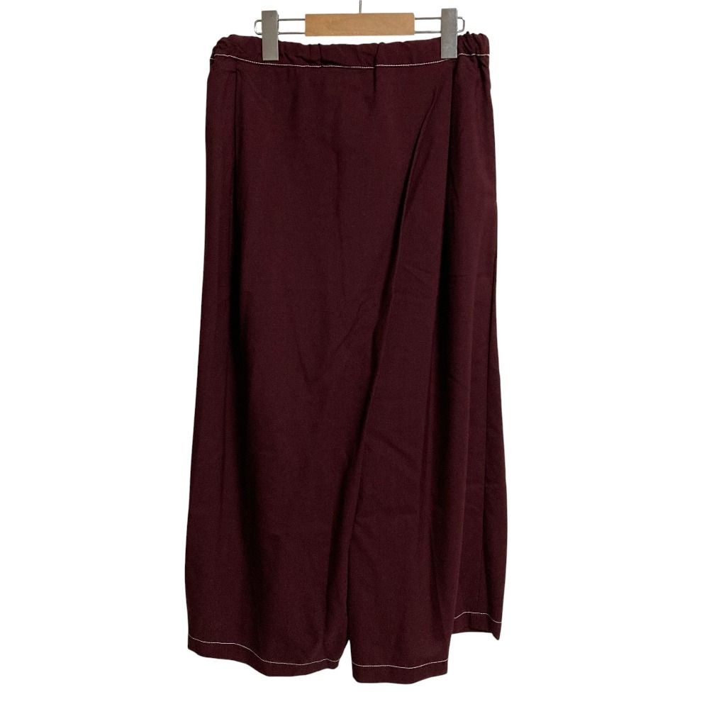 【中古】マルニ MARNI 19SS コットンポプリン ワイド イージーパンツ ウエストゴム 36 赤 レッド PAMA0074A0 美品 MARNI マルニ トロピカルウール イージーワイドパンツ サイズ38