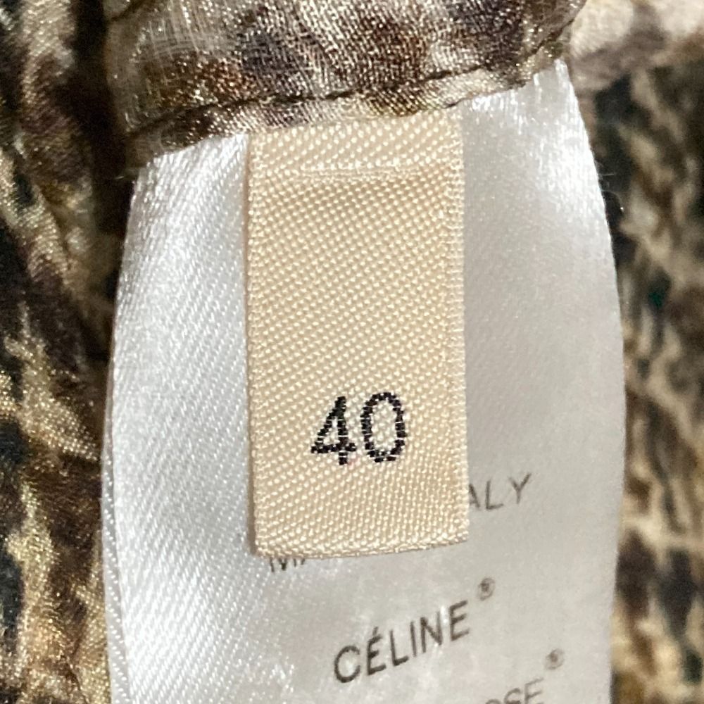 美品 CELINE セリーヌ フィービー期 チェック転写プリント シルクミニ  